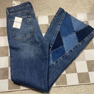 Patchwork Bell Bottom Jeans
